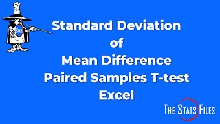 How to find the standard deviation of the mean difference in a paired sample t-test using Excel