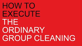 Anna PL41 - Anita PL042: How to execute the ordinary group cleaning