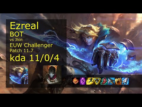 Ezreal ADC & Rakan vs Jhin & Thresh - EUW Challenger 11/0/4 Patch 11.7 Gameplay