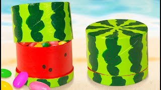 DIY Miniature Water Melon Gift Box | Toilet Paper Roll Craft Ideas for Kids on Box Yourself
