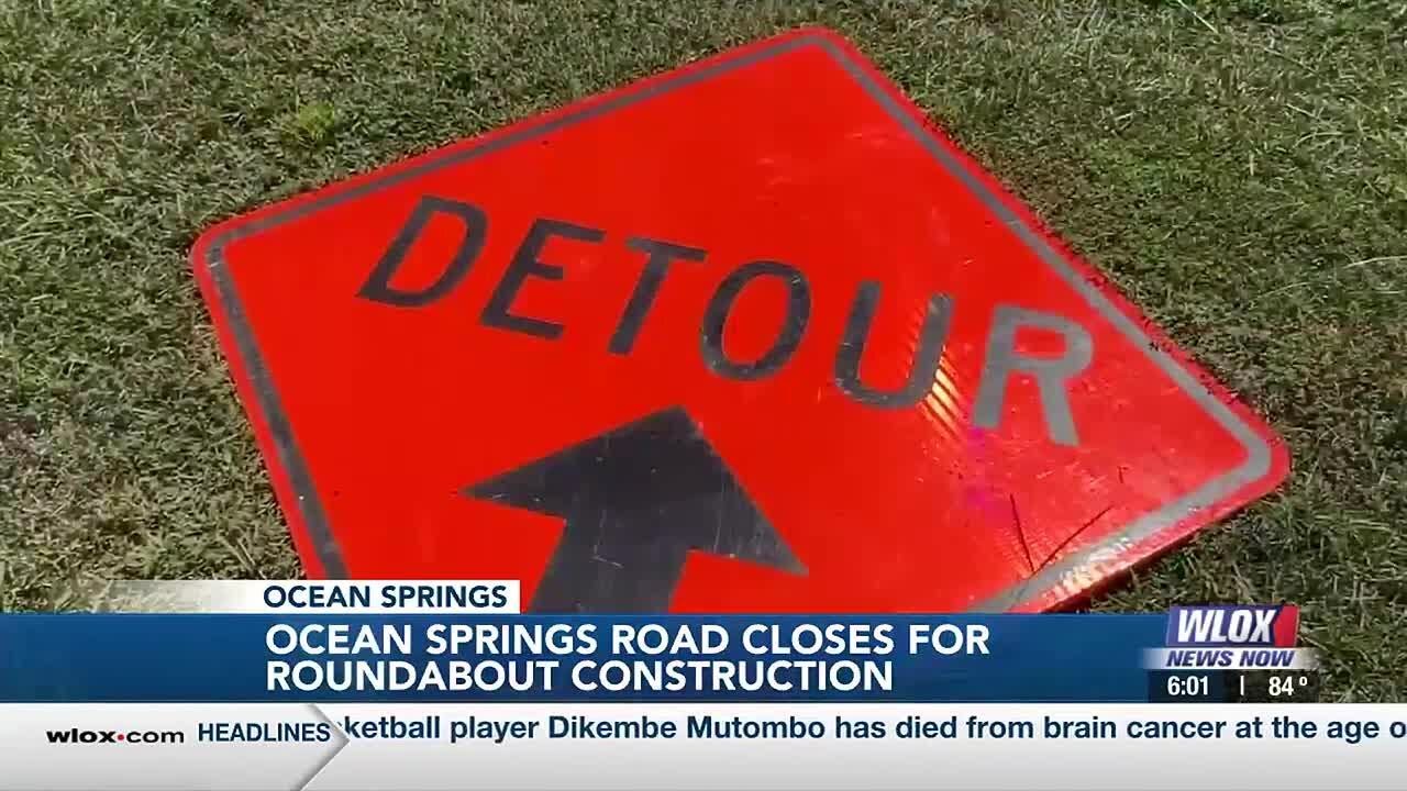 Ocean Springs Road closes for roundabout construction