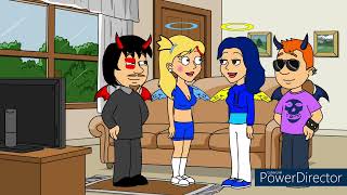 Me, Erin, Female Jesse, and Male Erin change into our Halloween Costumes.