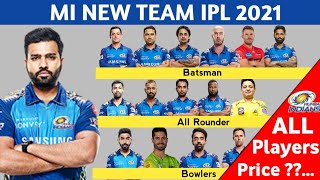 IPL 2021 - Mumbai Indians Final Squad | MI New Team VIVO IPL 2021 | MI Players List 2021 with Price