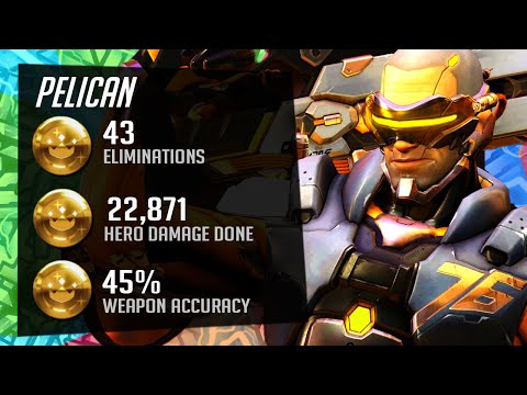 OWL Pelican Top 20 Soldier 76 ! 43 elims! 22k DMG! [ Overwatch Season 28 Top 500 ]