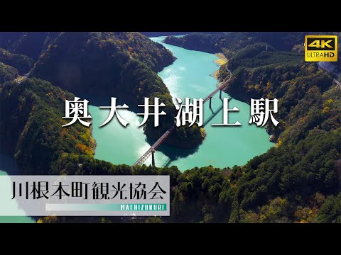 奥大井湖上駅の絶景をドローンで空撮！