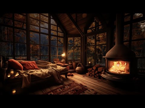 Soothing Rain & Crackling Fireplace Sounds for Deep Sleep🔥