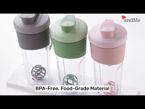 AndMe Protein Shaker Bottle | Gym & Workout Sipper | BPA-Free, 700ml, Pink