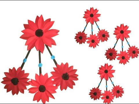 Home decoration beautiful flower wall hanger in craft ideas #wallhangers #craftideas #paper #craft