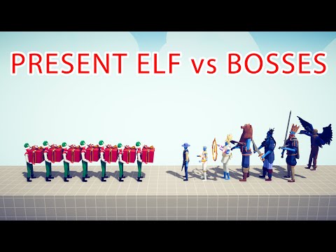 PRESENT ELF Team vs BOSSES Team - Totally Accurate Battle Simulator TABS