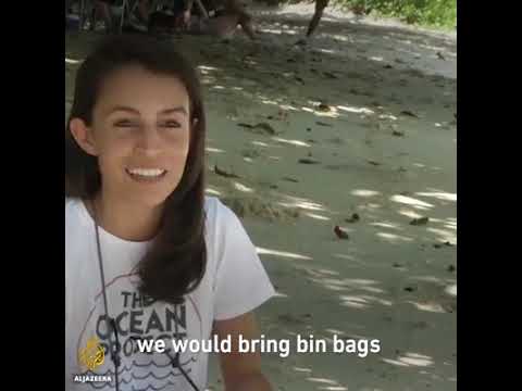 Seychelles` locals cleans up beaches