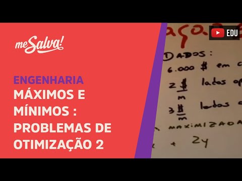 Me Salva! Cálculo - Máximos e mínimos, problema de otimização 2