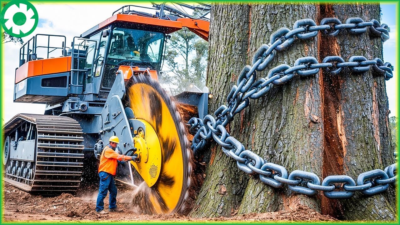Most Extreme Dangerous Fastest Big Chainsaw Cutting Tree Machines | Best of Week