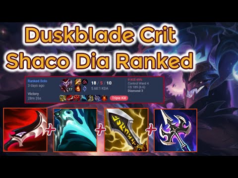 Crit Duskblade Shaco 18/5/10 Dia Ranked - S13 [League of Legends] Full Gameplay - Infernal Shaco