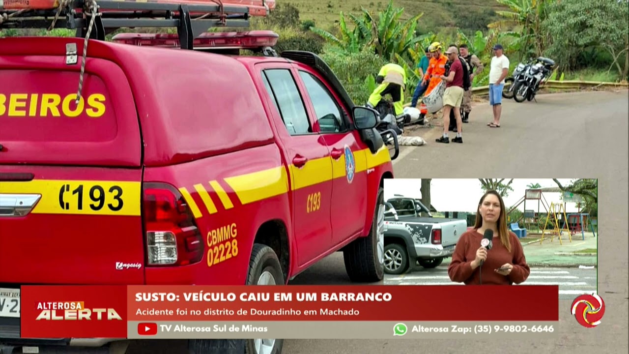 Em Machado: veículo cai em barranco no distrito de Douradinho