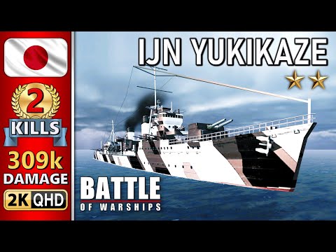 BATTLE OF WARSHIPS ⚓ YUKIKAZE : 2 KILLS - 309k DAMAGE 💥