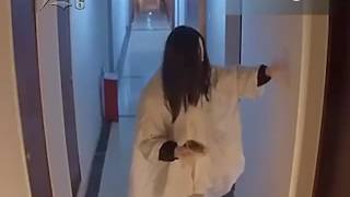 Surveillance camera captures man disguised as “ghost” smearing feces on his neighbor’s door
