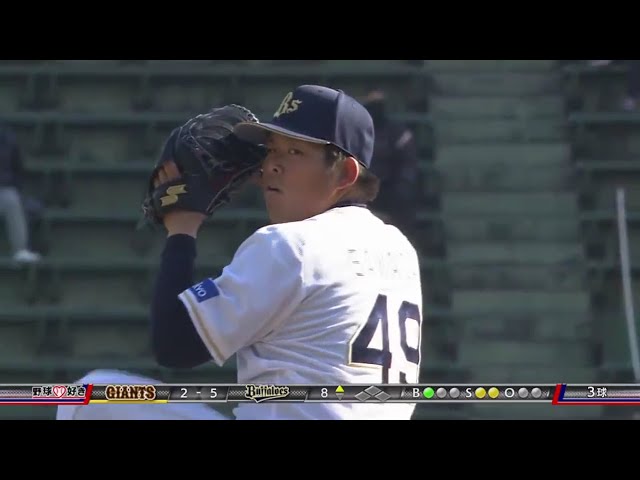 【8回表】バファローズ・澤田 堂々たる投球で見逃し三振を奪う!! 2017/3/10 Bs-G