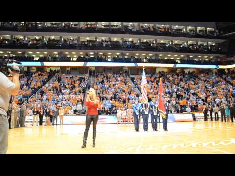 Rachel Holder sings National Anthem at Lady Vols Basketball Game