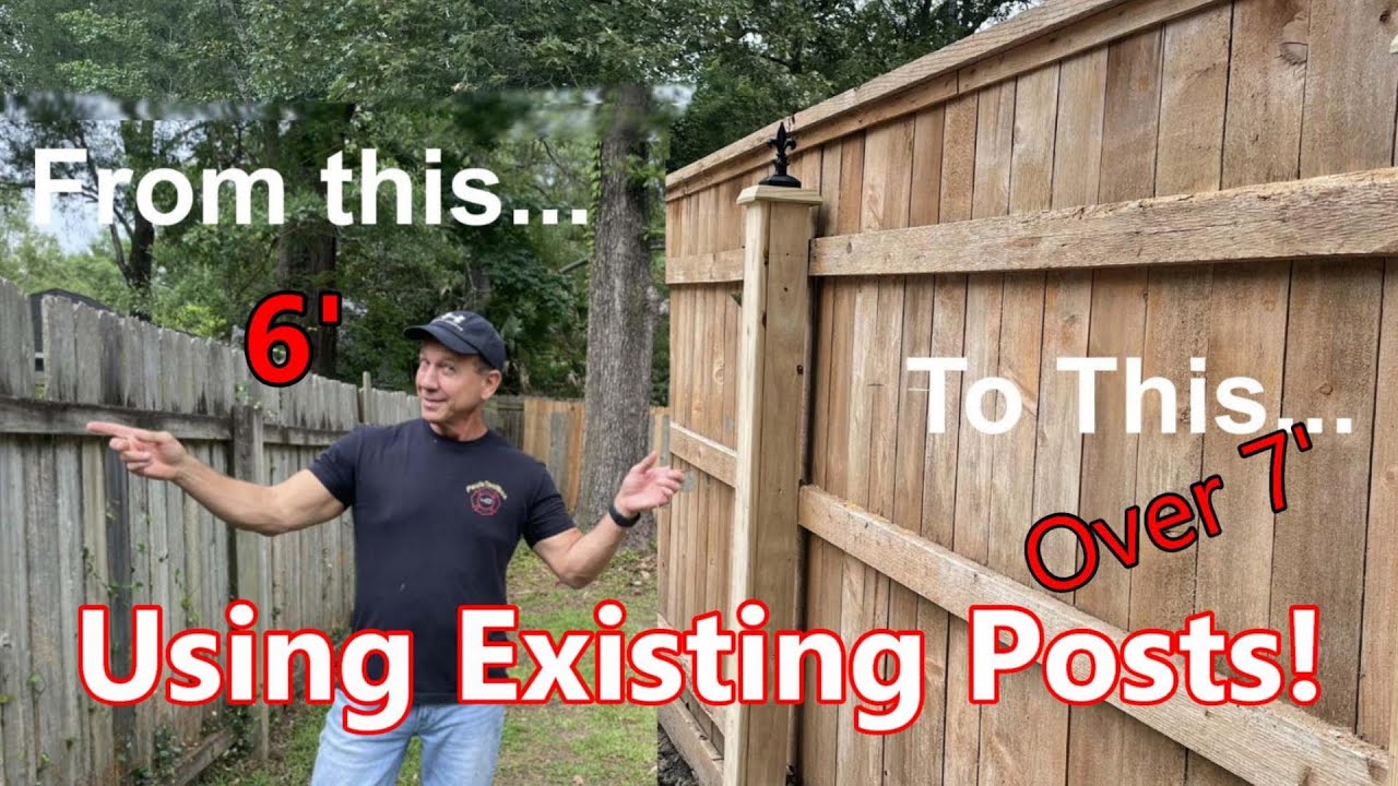 Watch video Raising Fence Height with existing Posts and Rails Now Raising Fence Height with existing Posts and Rails