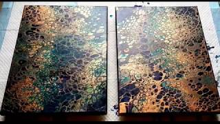 #306 Bronze &quot;Swipe And Tilt&quot; Acrylic Pour,
