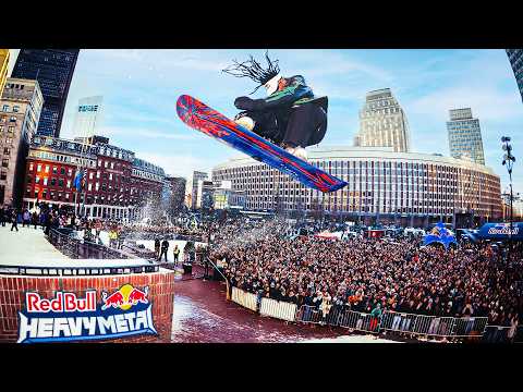 Snowboarders shut down city streets! 20,000+ people at Red Bull Heavy Metal