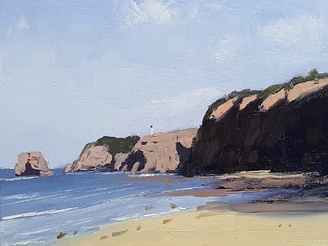 Learn To Paint E108 "Aireys Inlet Lighthouse" Easy Beginner Seascape Painting