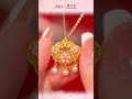 24K Gold Pearl Peach Blossom Ruyi Lock Pendant 24ktgold Necklace Peachblossom
