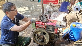 How to check, handle and replace the cylinder head of a diesel engine.