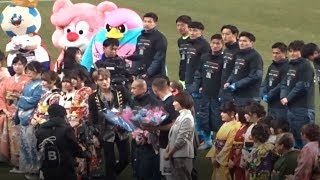 選手入場 → 倖田來未さん 国歌斉唱 → ジェジュンさん 花束贈呈　Jリーグ2018開幕戦 サガン鳥栖vsヴィッセル神戸