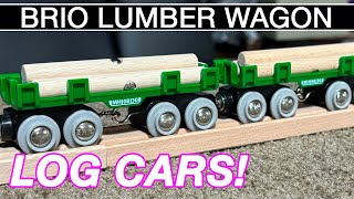 🔴 BRIO LUMBER LOADING WAGON REVIEW | BRIO 33696 | BRIO WOODEN TRAIN REVIEW with LOG CARS!