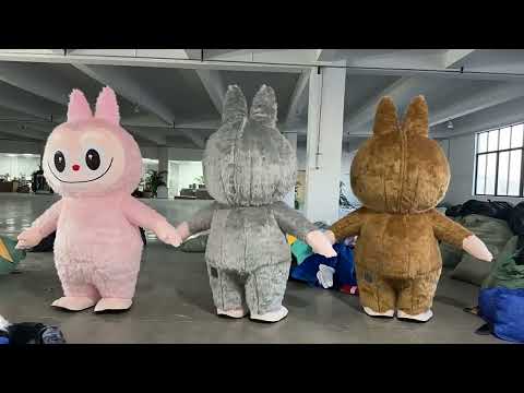 Adult Funny Inflatable Labubu Mascot Costume Cartoon Character Cosplay Suit up Blow Up Outfit Events