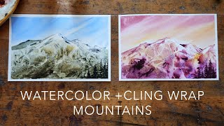 Learn How To Paint Mountains Using Watercolor + Cling Wrap | June 2025 Let's Make Art Matter