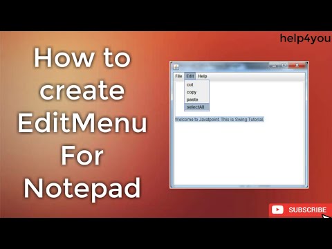 How To Create Edit_menu For Notepad In Java Using Netbeans Java Swing