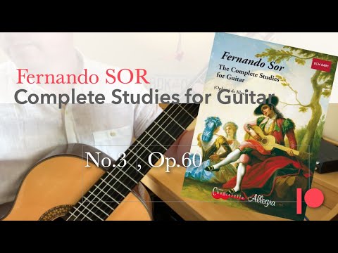 Fernando Sor, Study No. 3 Op 60, in C Major for Classical Guitar.