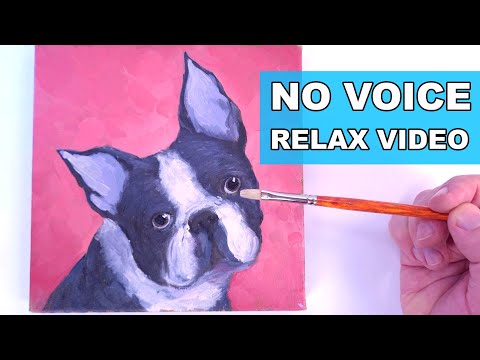 Cutest Boston Terrier: Easy Pet Portrait - Dog Portrait Painting For Beginners | Art Therapy