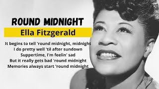 Round Midnight  - Ella Fitzgerald - Lyrics (HD Quality)