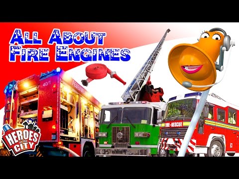 All about Fire Engines - Heroes of the City - Educational and fun learning | Car Cartoons