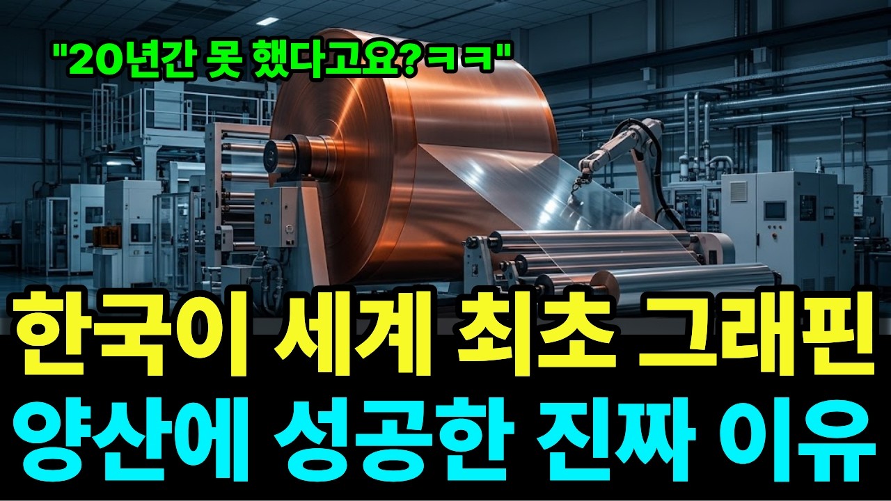 "이걸 미·중은 20년을 못 했다고요?" 대한민국이 또 일냈다, 한국이 세계 최초 그래핀 양산에 성공한 진짜 이유
