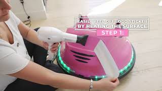 How to apply personalized name sticker and license plate on bumper car | Kidzone