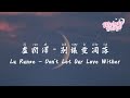 盧潤澤 別讓愛凋落 Lu Runze Don T Let Our Love Wither 動態歌詞 English Subs Pinyin