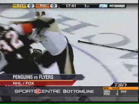 Laraque vs. Cote Fight - Pens vs. Flyers - Jan 24 08