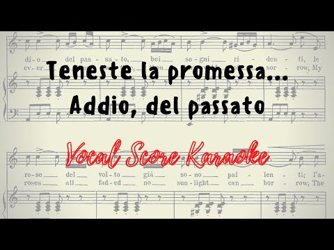 Teneste la promessa ... addio ,del passato Vocal Score / Karaoke G. Verdi