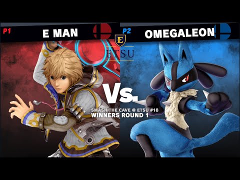 Smash the Cave @ ETSU #18 - Winners R1: E Man (Shulk) vs OmegaLeon (Lucario/Min-Min)
