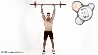 Military press squat barbell exercise video thumbnail