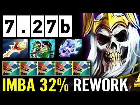 7.27b IMBA REWORK - 32% Vampiric Aura RANGER Lifesteal Wraith King Rapier Max AS Dota 2 Pro Gameplay