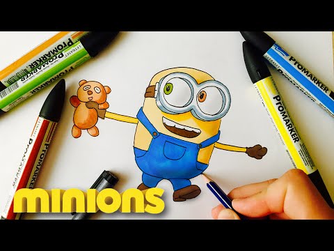 How To Draw Bob and Tim Minion From Minions Easy Step...