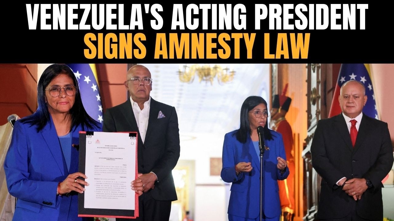 LIVE: Venezuela's Acting President Delcy Rodriguez Signs Amnesty Law | Caracas