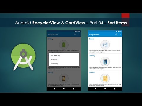 Android RecyclerView & CardView – Part 04 – Sort Items
