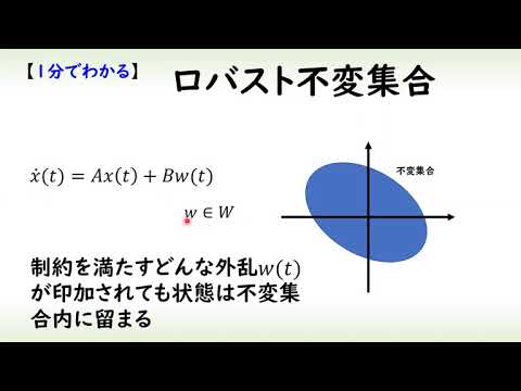 機械システム工学科 [制御] ロバスト不変集合（１分でわかるシステム制御理論#26）