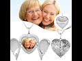 Angel Wings Sterling Silver Heart Photo Locket Necklace